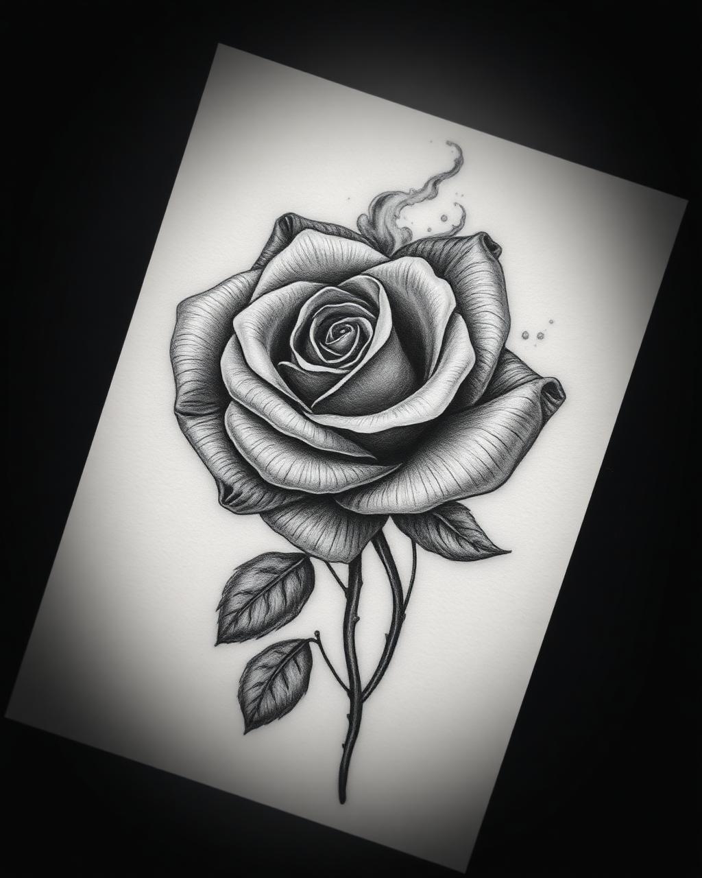 Tatuagem Rosa de Cinzas — Micro Realism